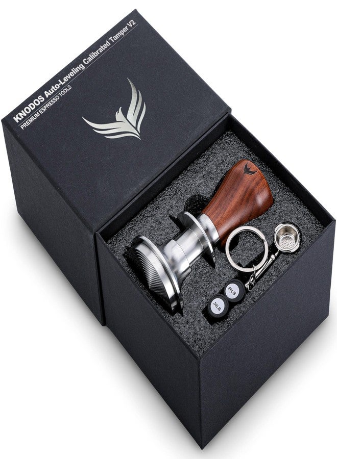 KNODOS 58.5mm Espresso Tamper - Rosewood Handle, Self-Leveling & Double Spring Loaded Calibrated Design Fits 58mm Portafilters for Precise Consistent Shots - Image 1